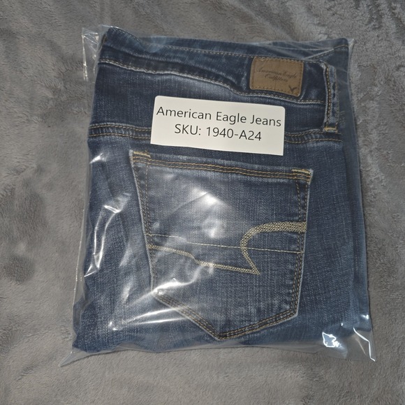 American Eagle Skinny Kick Jeans Womens 10 Blue Super Stretch - Picture 16 of 16